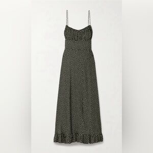 DÔEN Rosaria polka-dot silk-blend midi dress - Small
